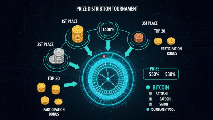 How do bitcoin roulette tournaments structure their prize distributions